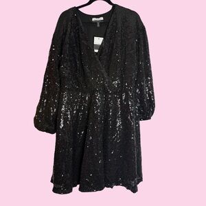 Eloquii Sparkling Black Sequin Dress